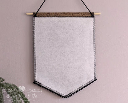 Coffee Lovers - Fabric Pin Banner Display with Pompom Trim