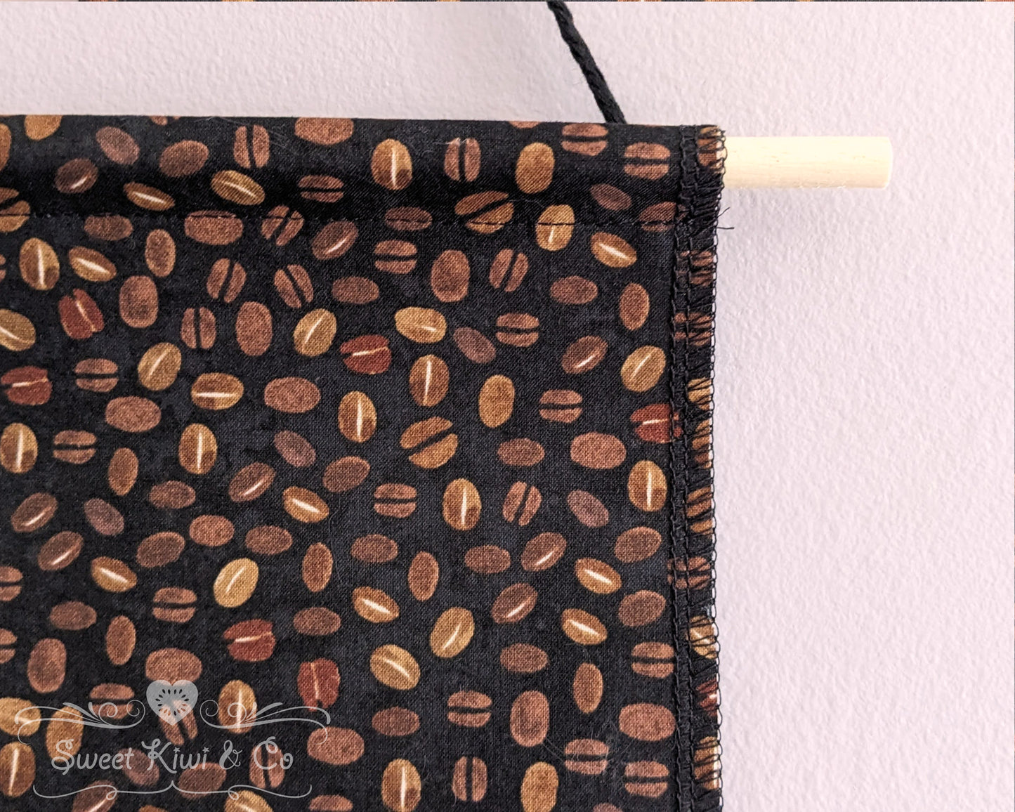 Coffee Lovers - Fabric Pin Banner Display with Pompom Trim