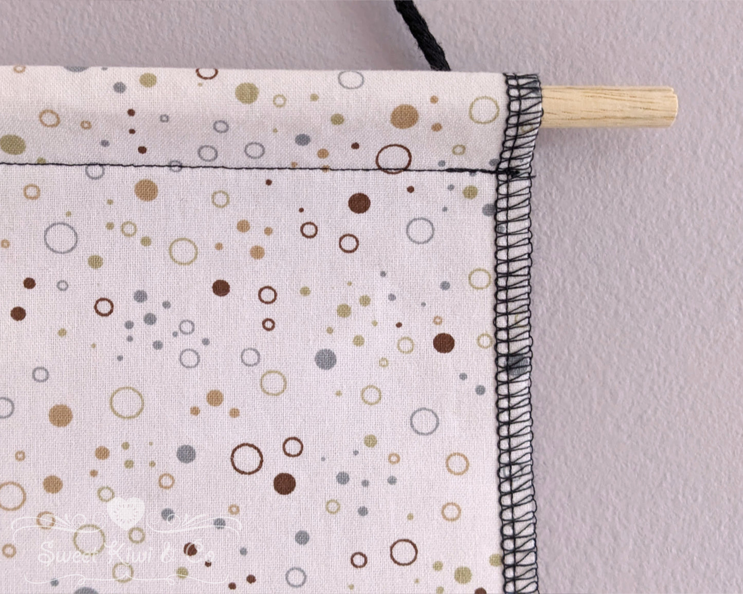 Dots and Confetti - Fabric Pin Banner Display with Pompom Trim