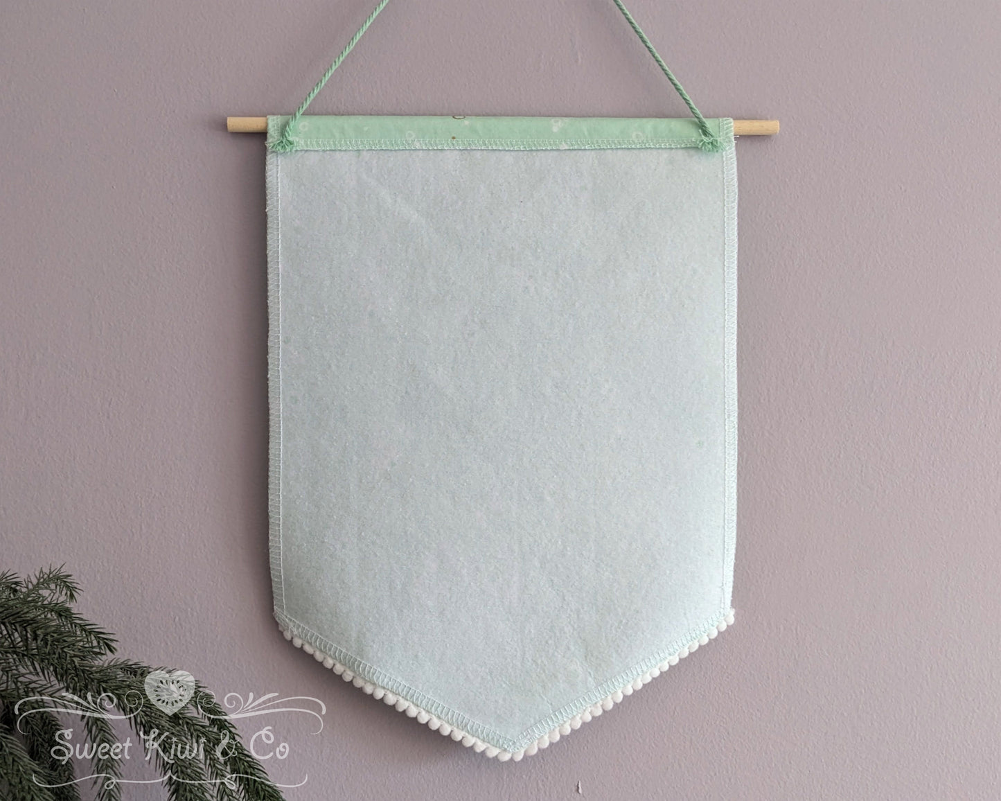 Pastel Bubbles- Fabric Pin Banner Display with Pompom Trim