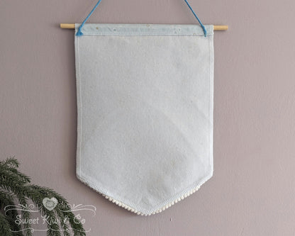 Pastel Bubbles- Fabric Pin Banner Display with Pompom Trim