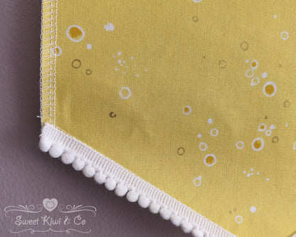 Pastel Bubbles- Fabric Pin Banner Display with Pompom Trim