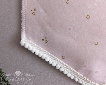 Pastel Bubbles- Fabric Pin Banner Display with Pompom Trim