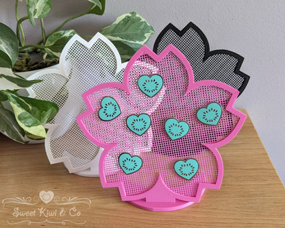 Sakura Blossom - Flower Shaped Enamel Pin Display Frame